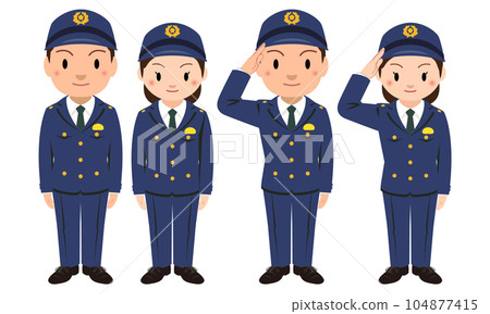 男女警察制服插畫（活動服） 104877415