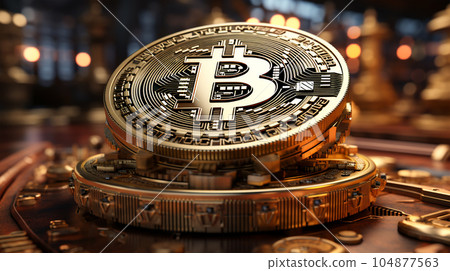 Bitcoin gold coin in the background of digital background, alternative currency, cryptocurrency exchange Bitcoin gold coin in the background of digital background, alternative currency, cryptocurrency exchange 104877563