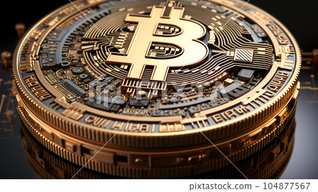 Bitcoin gold coin in the background of digital background, alternative currency, cryptocurrency exchange 104877567