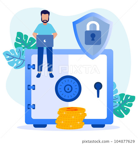 Illustration vector graphic cartoon character of protection in business 104877629