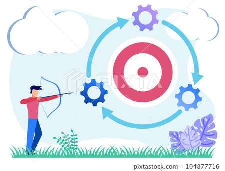 Illustration vector graphic cartoon character of business strategy Illustration vector graphic cartoon character of business strategy 104877716
