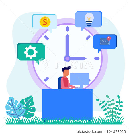 Illustration vector graphic cartoon character of time management 104877923