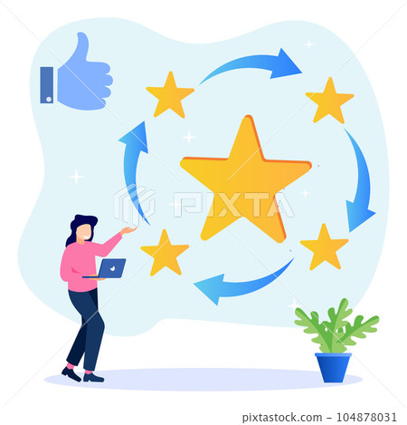Illustration vector graphic cartoon character of feedback Illustration vector graphic cartoon character of feedback 104878031