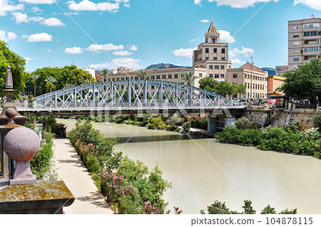 New Iron bridge bridge across Segura in Murcia city. Spain 104878115