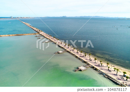 Drone point of view seafront of San Pedro del Pinatar 104878117