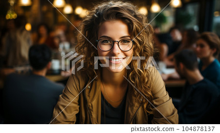 Smiling successful business woman after a completed project, office concept, personnel management 104878137