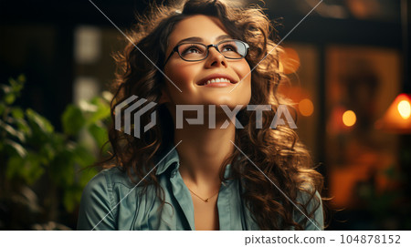 Smiling successful business woman after a completed project, office concept, personnel management 104878152