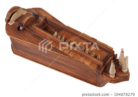 The Hurdy-gurdy, stringed musical instrument. 104878279