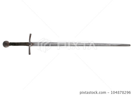 Medieval sword isolated on white. Medieval sword isolated on white. 104878296