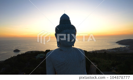 Big Buddha at sunset view from a drone. Phuket Big Buddha at sunset view from a drone. Phuket 104878777