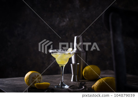 Lemon citrus Margarita or Martini cocktail 104879039