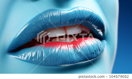 Trendy beautiful woman lips, close up, abstract view, art style, kiss, fashion makeup concept Trendy beautiful woman lips, close up, abstract view, art style, kiss, fashion makeup concept 104879082