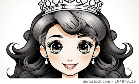 Painted fairy princess with long hair, cartoon character, children's stories Painted fairy princess with long hair, cartoon character, children's stories 104879139