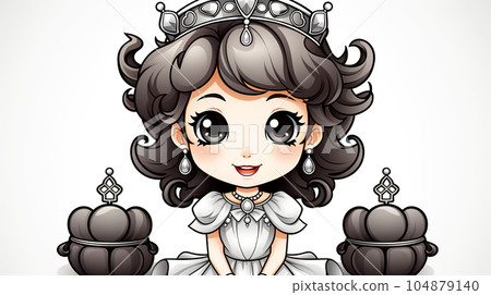 Painted fairy princess with long hair, cartoon character, children's stories Painted fairy princess with long hair, cartoon character, children's stories 104879140