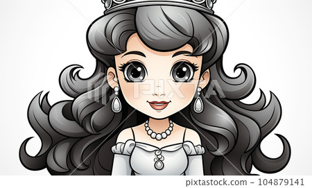 Painted fairy princess with long hair, cartoon character, children's stories Painted fairy princess with long hair, cartoon character, children's stories 104879141