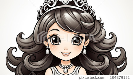 Painted fairy princess with long hair, cartoon character, children's stories Painted fairy princess with long hair, cartoon character, children's stories 104879151