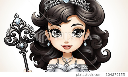 Painted fairy princess with long hair, cartoon character, children's stories Painted fairy princess with long hair, cartoon character, children's stories 104879155