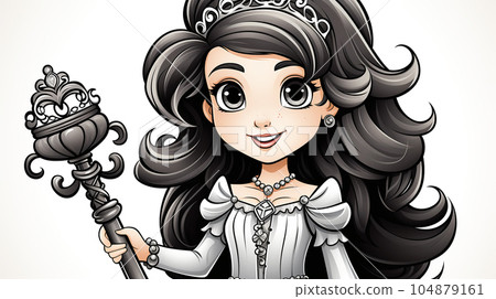 Painted fairy princess with long hair, cartoon character, children's stories Painted fairy princess with long hair, cartoon character, children's stories 104879161