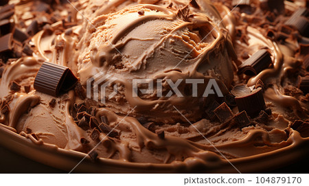Delicious home made ice cream with coffee, desert menu, sweet concept Delicious home made ice cream with coffee, desert menu, sweet concept 104879170