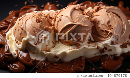 Delicious home made ice cream with coffee, desert menu, sweet concept Delicious home made ice cream with coffee, desert menu, sweet concept 104879178