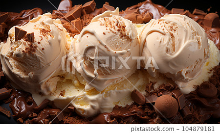 Delicious home made ice cream with coffee, desert menu, sweet concept 104879181