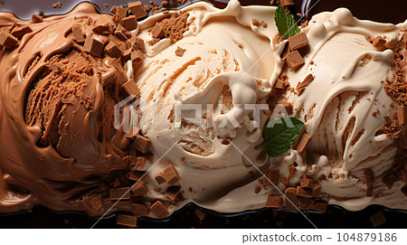 Delicious home made ice cream with coffee, desert menu, sweet concept Delicious home made ice cream with coffee, desert menu, sweet concept 104879186