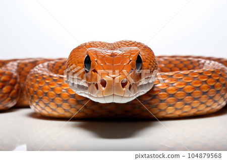 close up of a python Corn snake on isolated white background 104879568