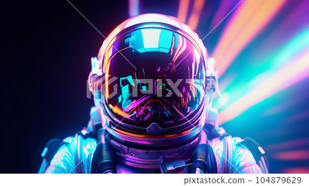 Astronaut on Abstract Bright Background Astronaut on Abstract Bright Background 104879629