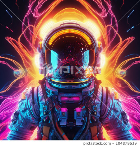 Astronaut on Abstract Bright Background 104879639