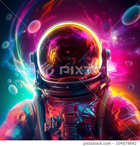 Astronaut on Abstract Bright Background Astronaut on Abstract Bright Background 104879642