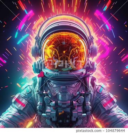 Astronaut on Abstract Bright Background Astronaut on Abstract Bright Background 104879644