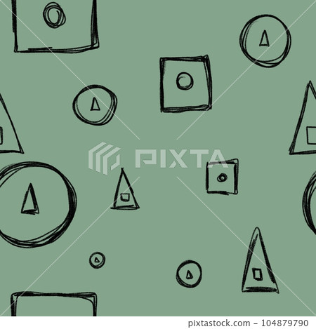 Triangle circle square a geometric green pattern 104879790