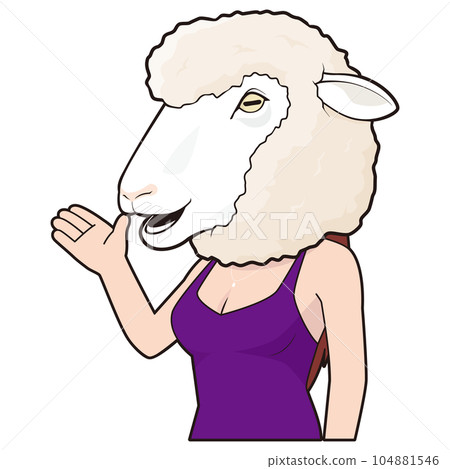 Woman wearing a sheep mask Woman wearing a sheep mask 104881546