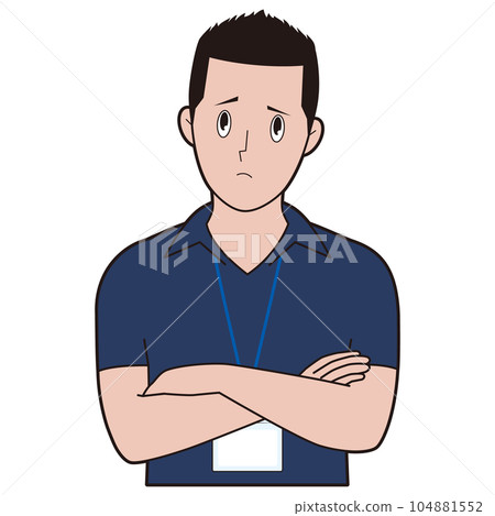 Male instructor thinking with arms crossed 104881552