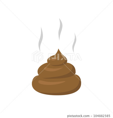 Cartoon stinking poo icon. Smelling pile of shit vector illustration isolated 104882385