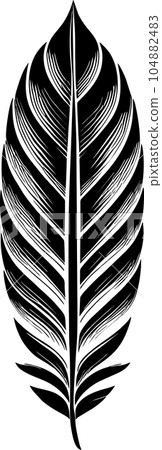black graphic contour drawing bird feather, logo, design black graphic contour drawing bird feather, logo, design 104882483