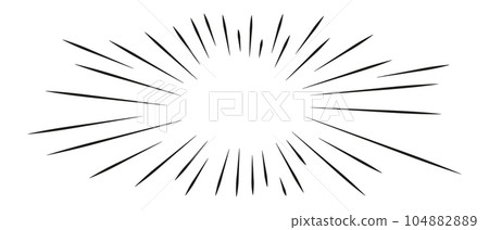 Comic action lines.Manga speed effect frame. Cartoon boom,bang,radial burst.Vector isolated illustration 104882889