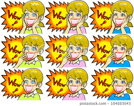 女性的各種反應_白人女性 哇驚喜驚喜 女性的各種反應_白人女性 哇驚喜驚喜 104883043