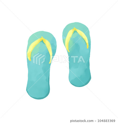 水彩人字拖 104883369