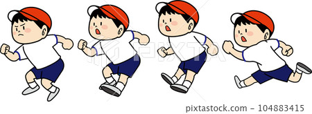 Illustration of running children Illustration of running children 104883415