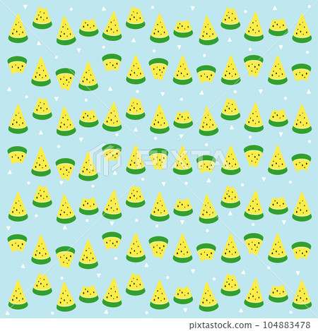 Watermelon Pattern Square Simple cut yellow watermelon pattern square... - Stock Illustration ...