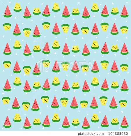 簡單切西瓜2種方形圖案10個 104883480