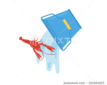 Illustration of the release of American crayfish Illustration of the release of American crayfish 104884805