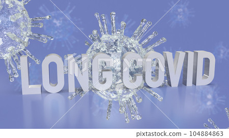 The long covid on virus background for sci or medicine concept 3d rendering 104884863