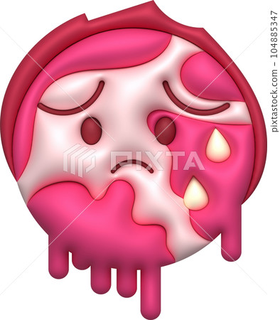 3D illustration Global warming increase temperature earth. 104885347