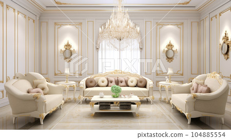 French-style living room AI image 104885554