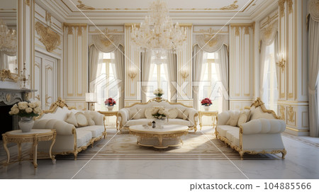 French-style living room AI image 104885566