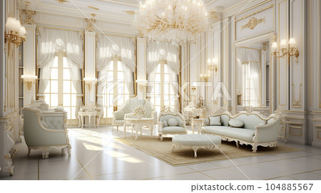 French-style living room AI image 104885567