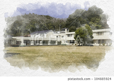 Watercolor style Akitakata Multicultural Center Kirari Akitakata City, Hiroshima Prefecture 104885924