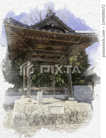 Watercolor style Aki Kokubunji Historical Park Aki Kokubunji Bell Tower Higashihiroshima City, Hiroshima Prefecture Watercolor style Aki Kokubunji Historical Park Aki Kokubunji Bell Tower Higashihiroshima City, Hiroshima Prefecture 104886072